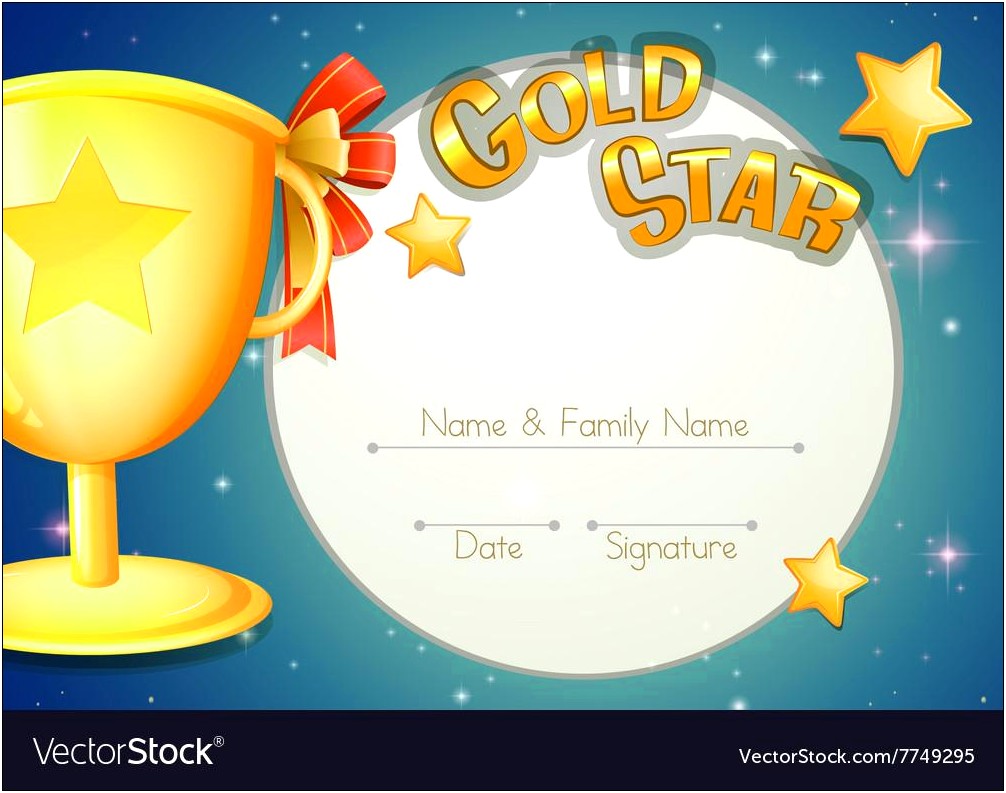 Star Of The Week Certificate Template Free