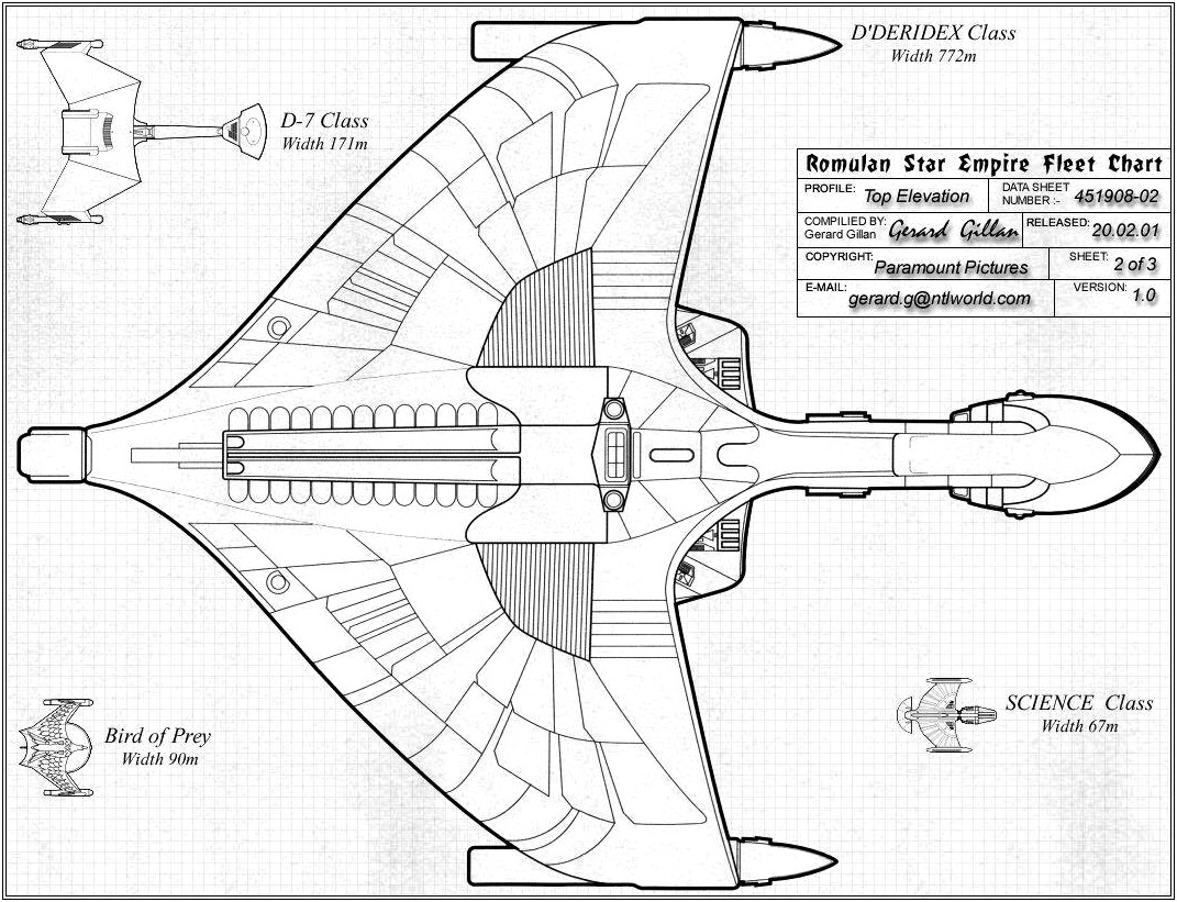 Star Trek Romulan Warship Coloring Templates Free