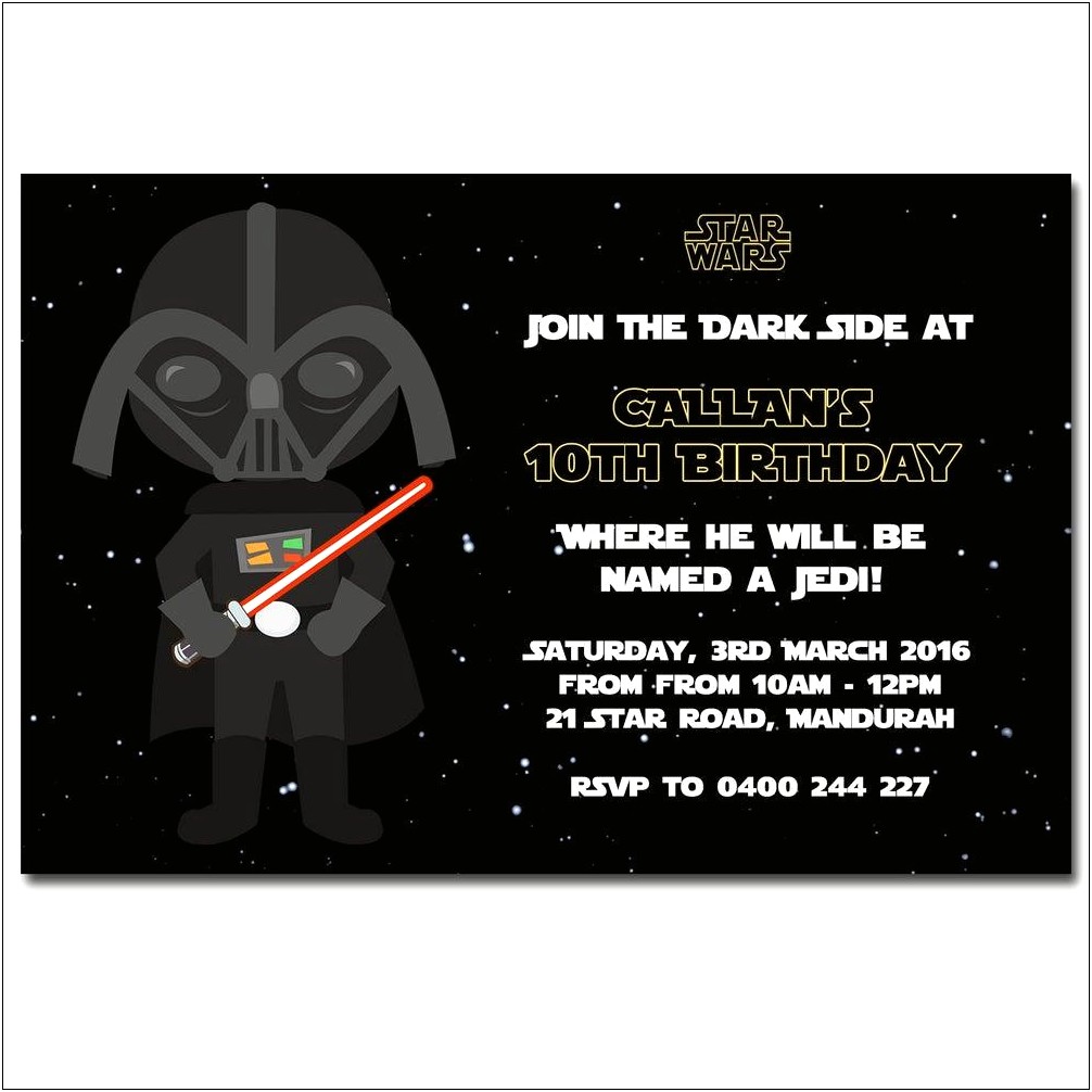 Star Wars Birthday Invitation Free Template