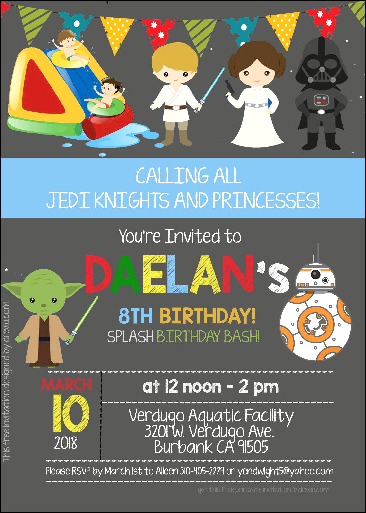 Star Wars Birthday Invitation Template Free