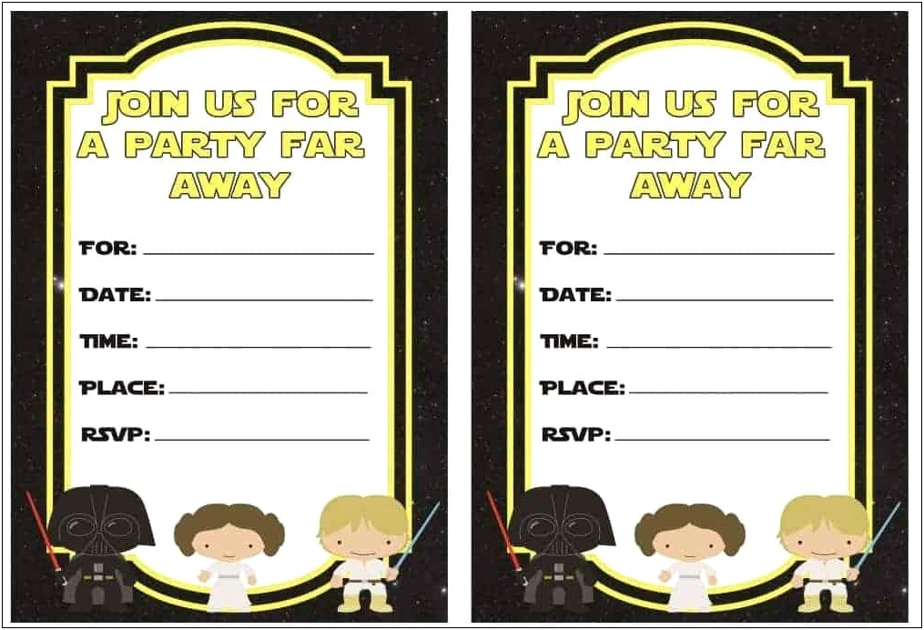 Star Wars Party Invitation Template Free