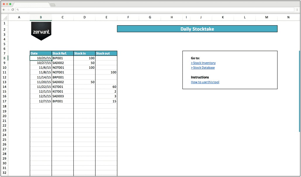 Stock Inventory Excel Template Free Download