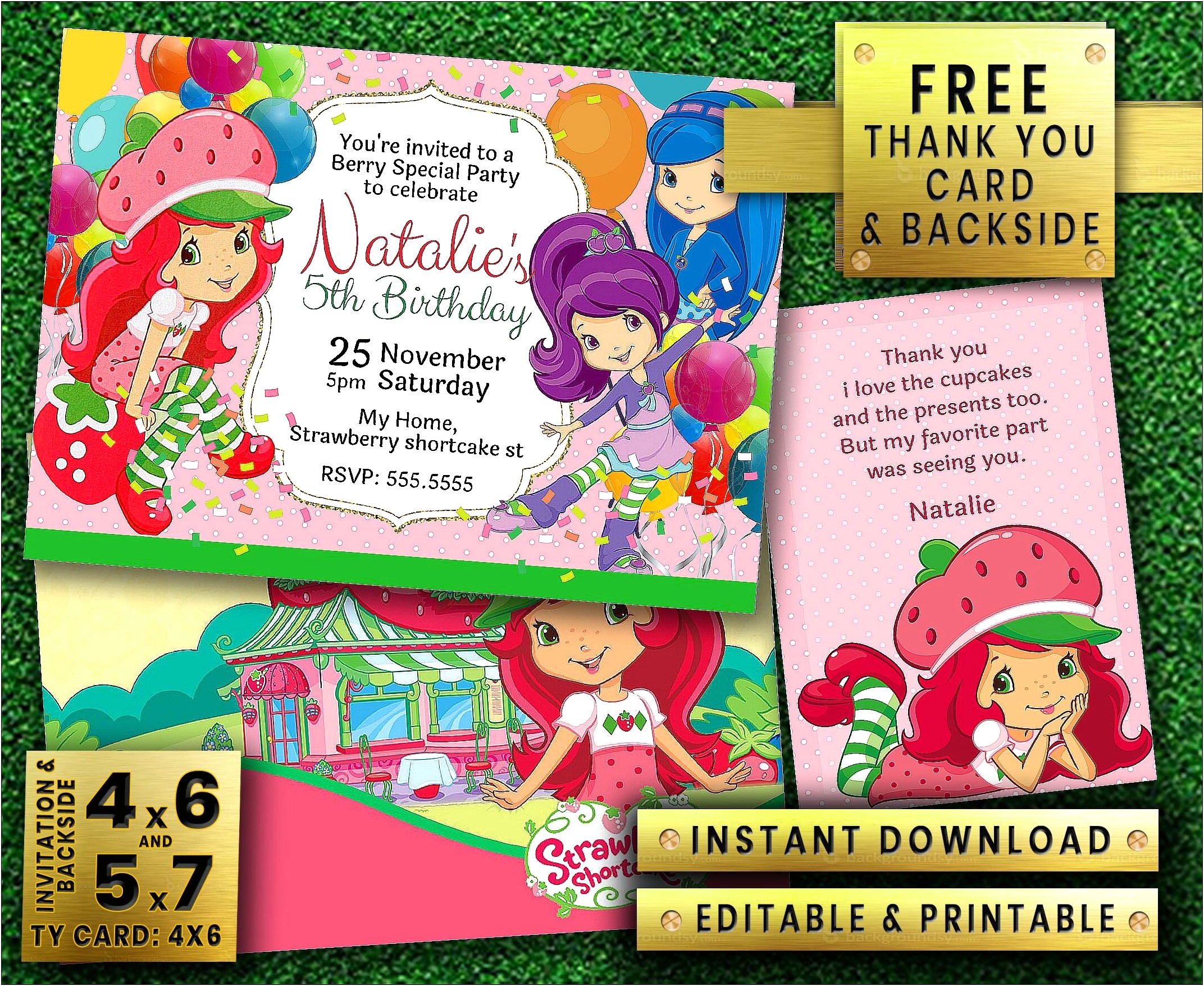 Strawberry Shortcake Invitation Template Free Download