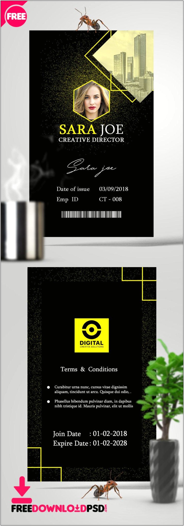Student Id Card Template Psd Free Download