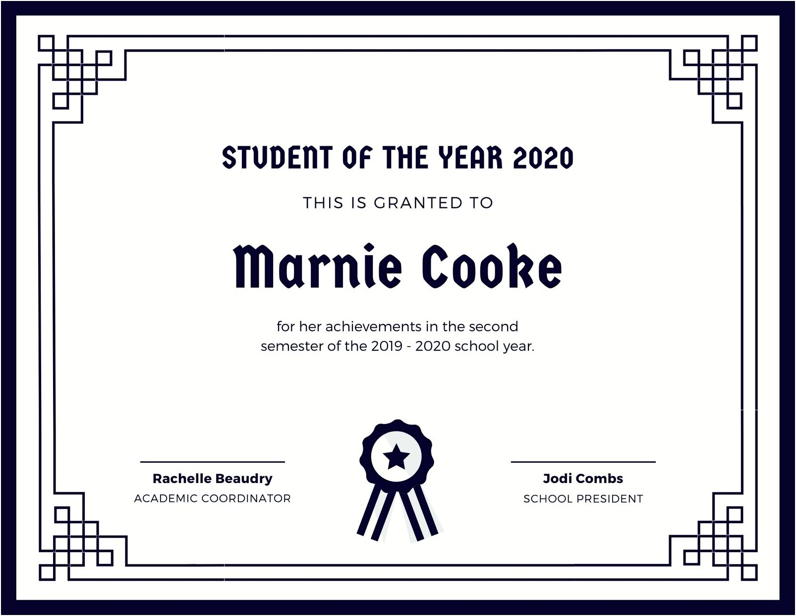 Student Of The Week Certificate Template Free