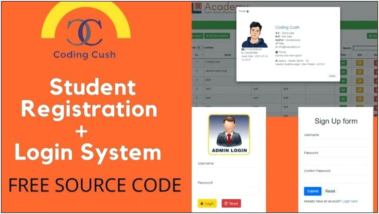 Student Registration Form Template Html Css Free Download