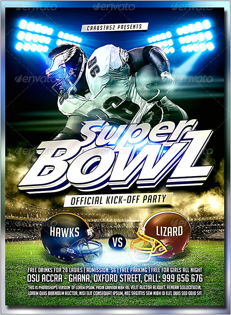 Super Bowl 2020 Flyer Template Free
