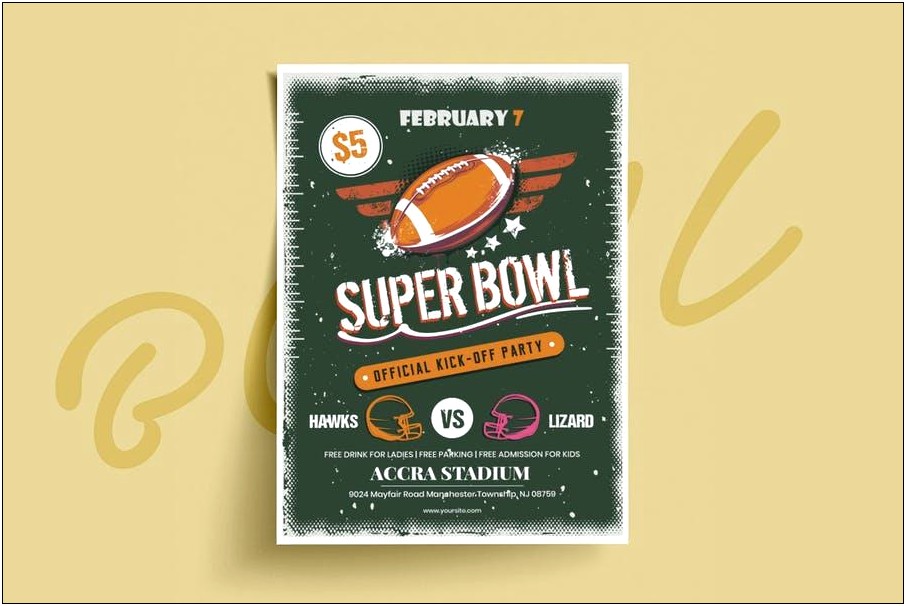 Super Bowl Party Flyer Template Free