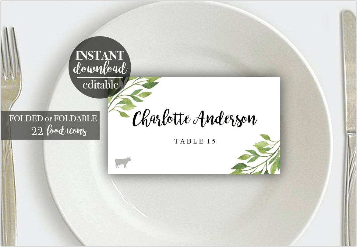 Table Name Card Template Free Download