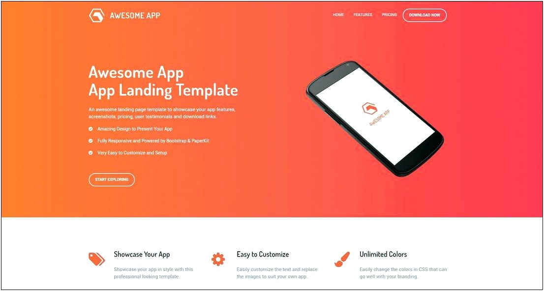 Template Free Html5 Responsive Landing Page