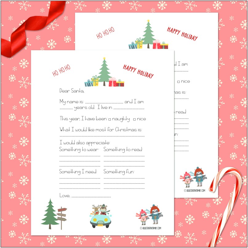 Template Free Printable Letters From Santa
