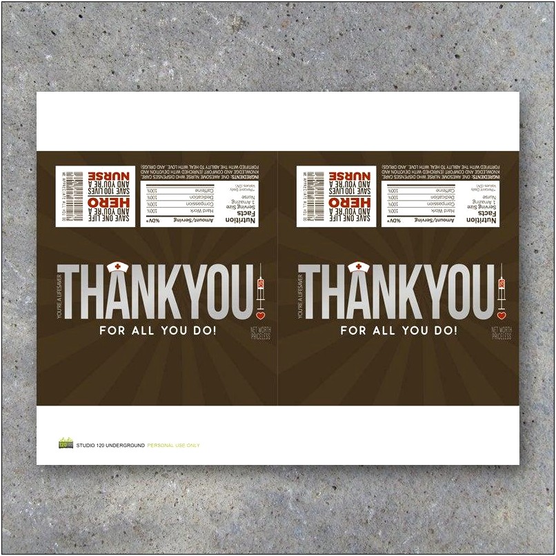 Thank You Candy Bar Wrapper Template Free