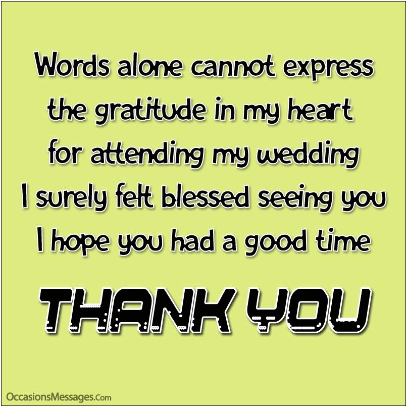 Thank You For Inviting Me To Your Wedding
