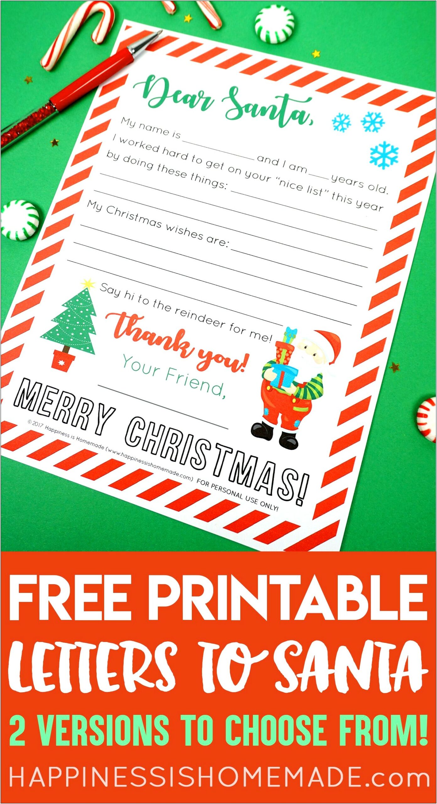 Thank You Letter From Santa Template Free