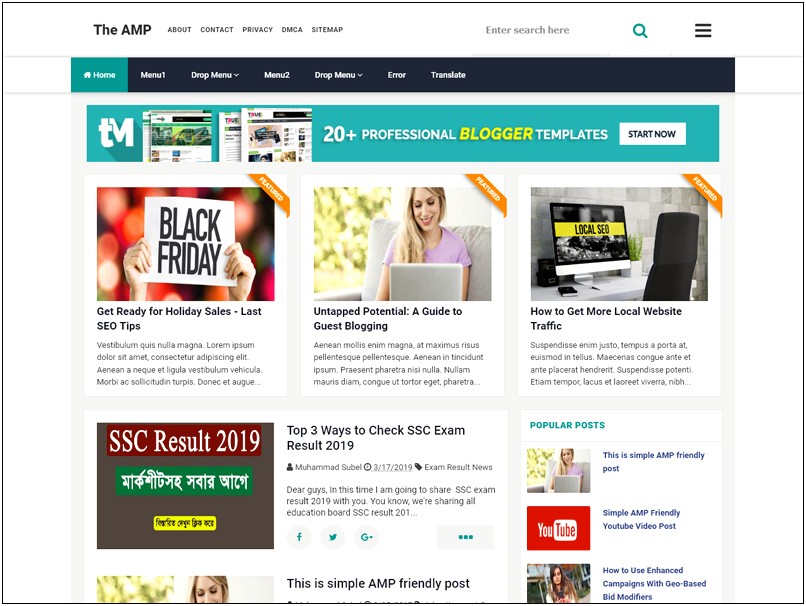 The Amp Blogger Template Free Download
