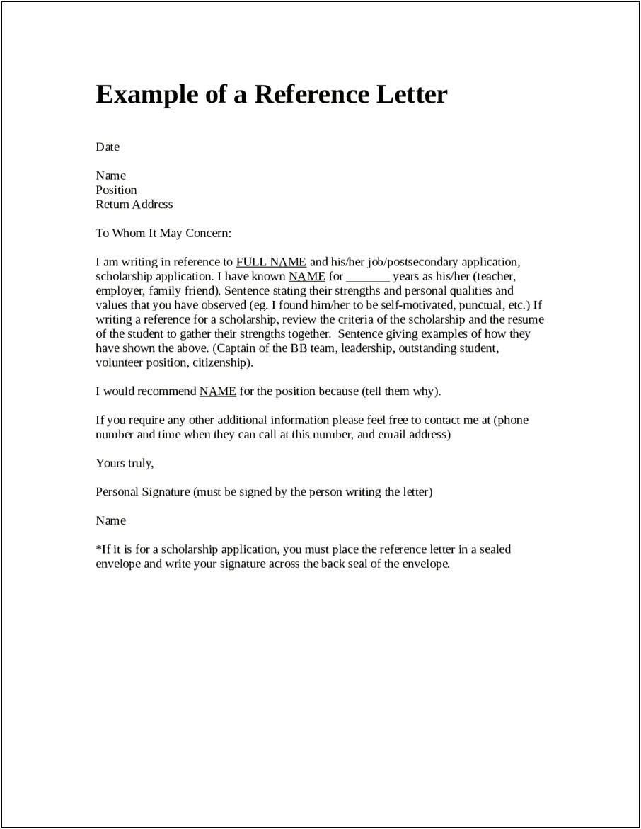 To Whom It May Concern Letter Template Free