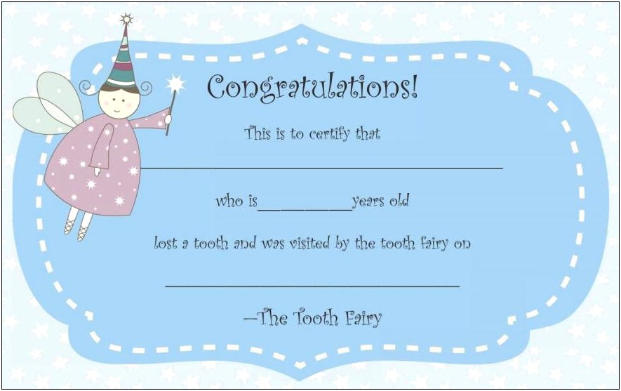 Tooth Fairy Letter Template Word Free