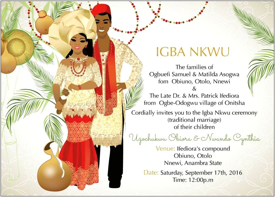 Traditional Wedding Invitation Cards In Nigeria