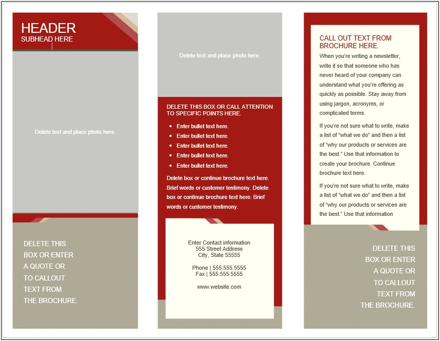 Tri Fold Brochure Templates Free Download For Word