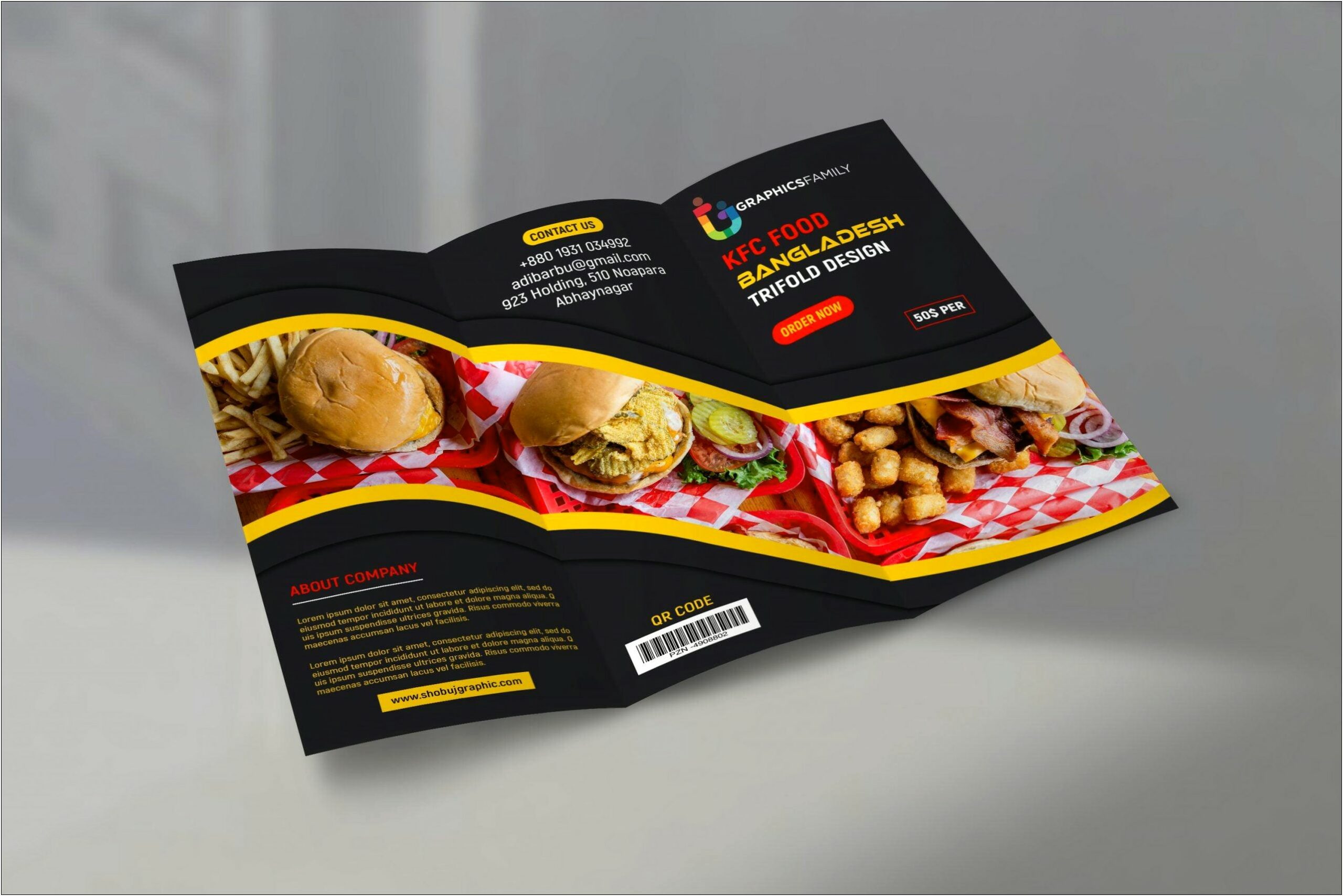 Tri Fold Restaurant Brochure Template Free