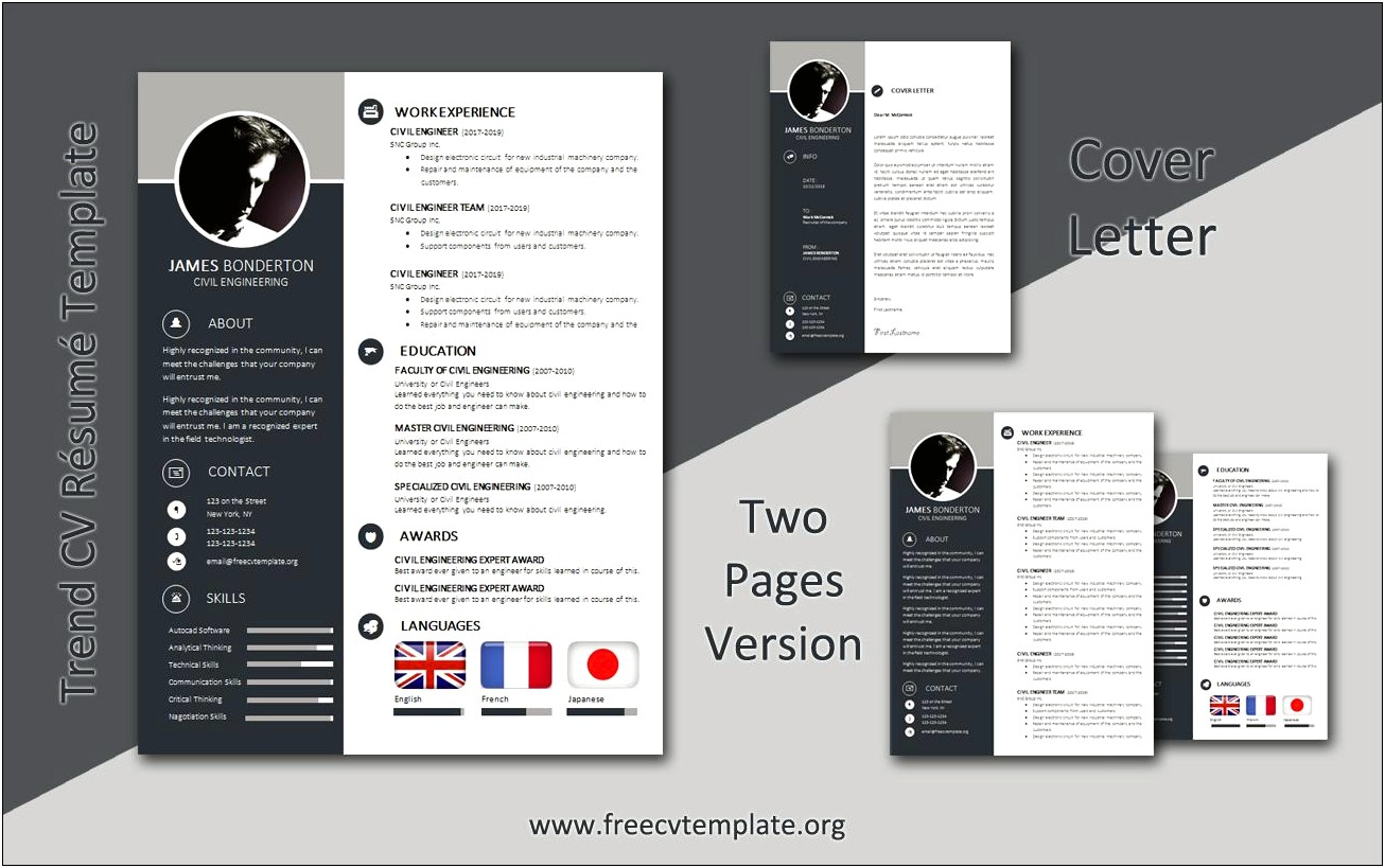 Two Page Cv Template Word Free