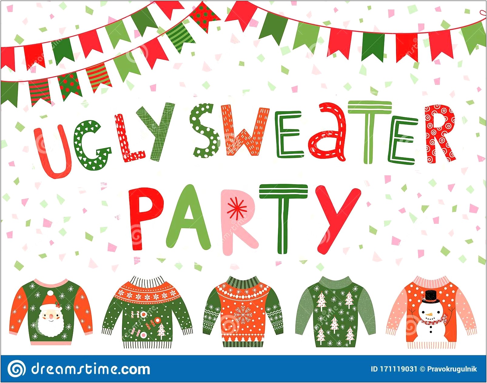 Ugly Sweater Party Flyer Template Free