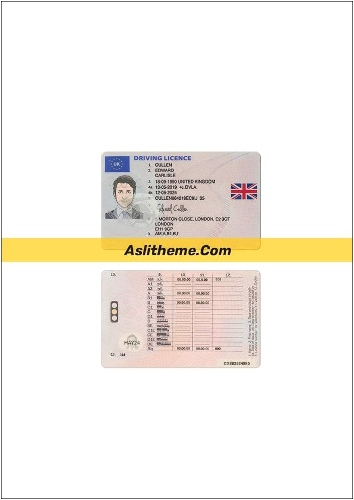 Uk Drivers License Psd Template Free