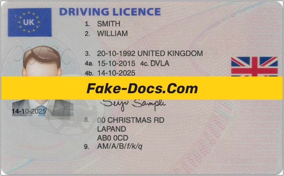 Uk Driving Licence Template Free Download