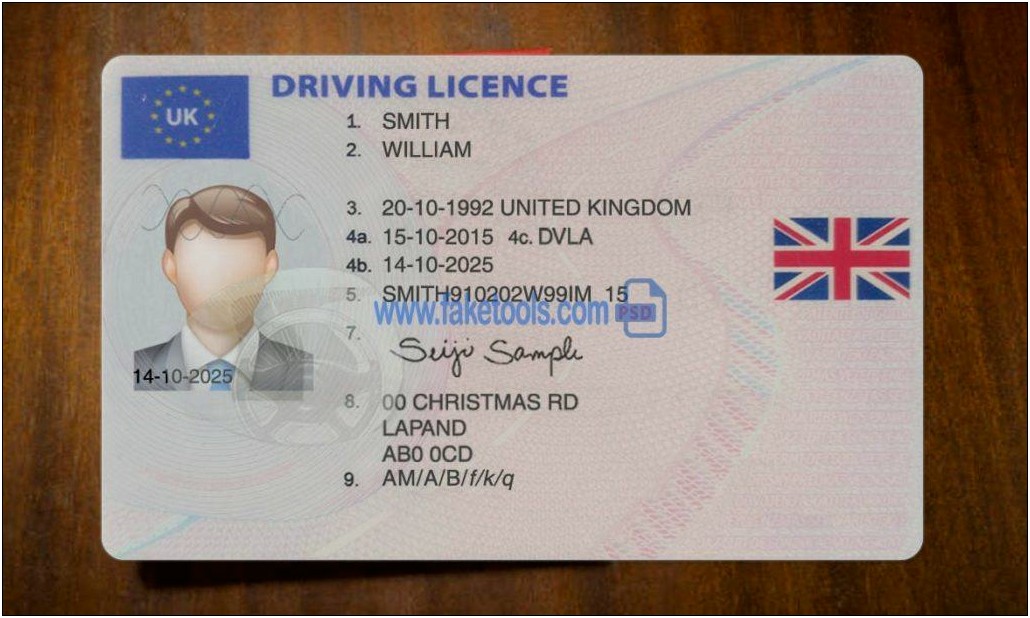 Uk Driving Licence Template Photoshop Free