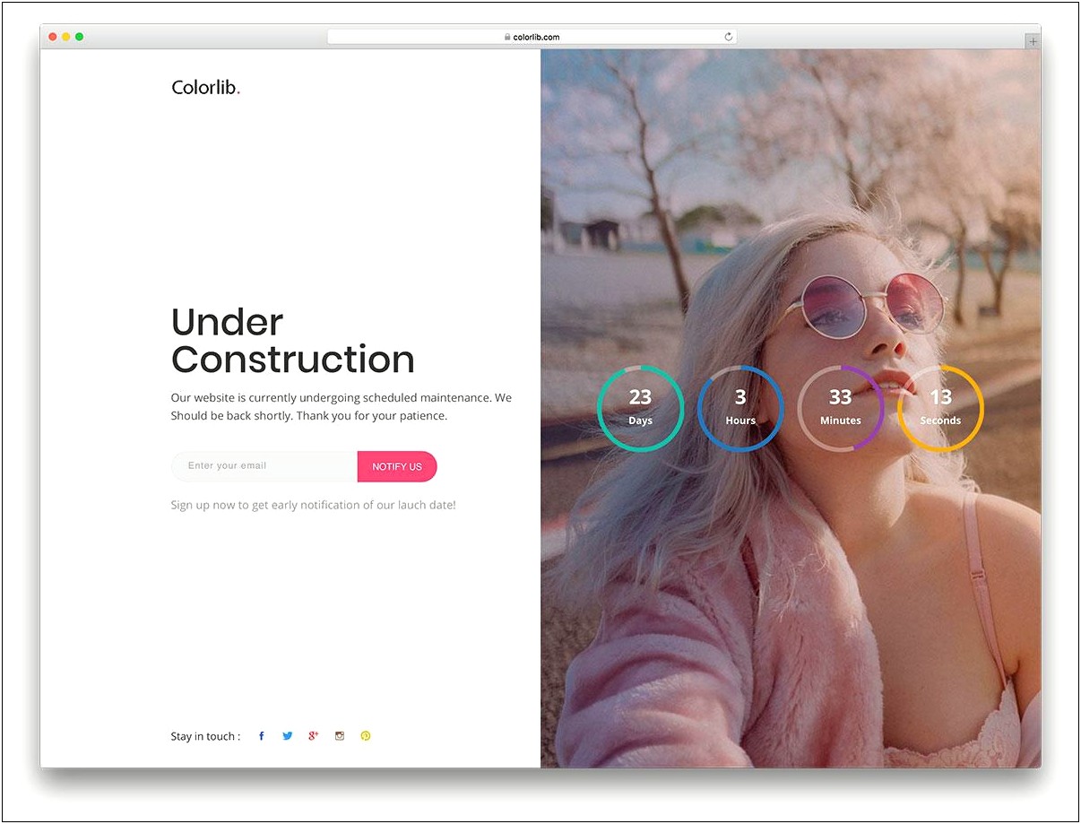 Under Construction Responsive Template Free Download