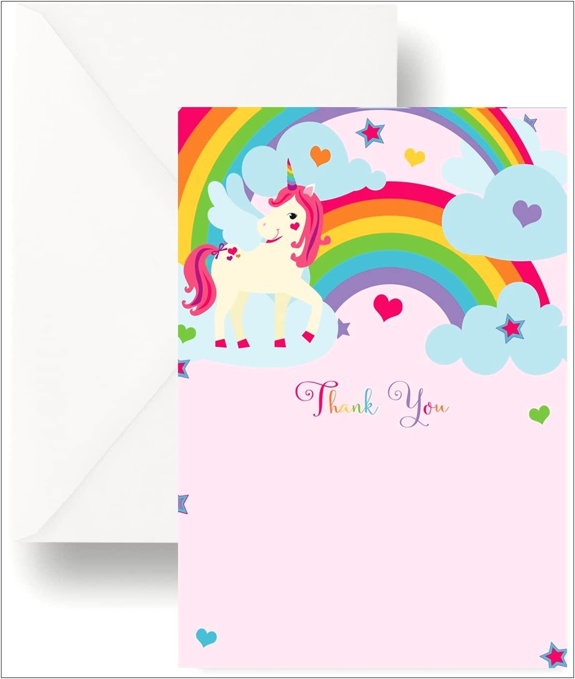 Unicorn Thank You Card Template Free