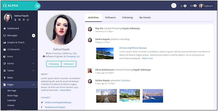 User Profile Bootstrap Template Free Download