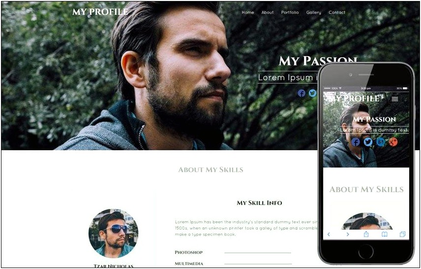 User Profile Page Bootstrap Template Free Download