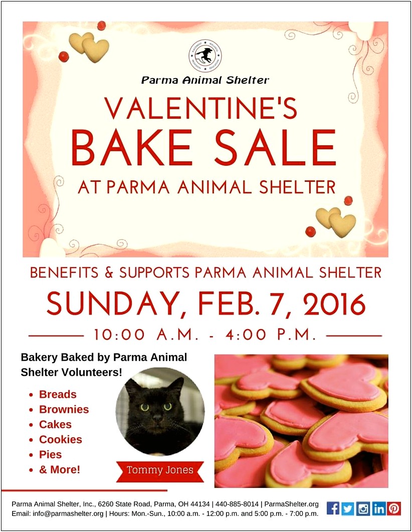 Valentine's Bake Sale Flyer Template Free