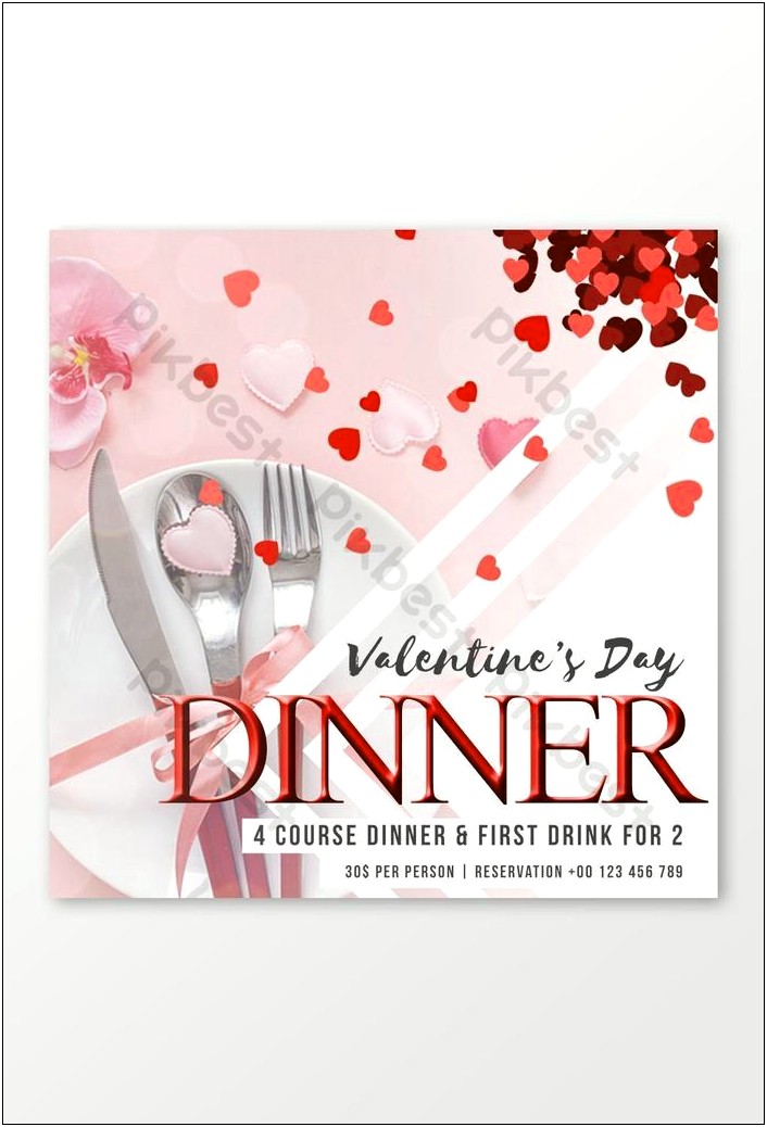 Valentine's Day Dinner Flyer Template Free