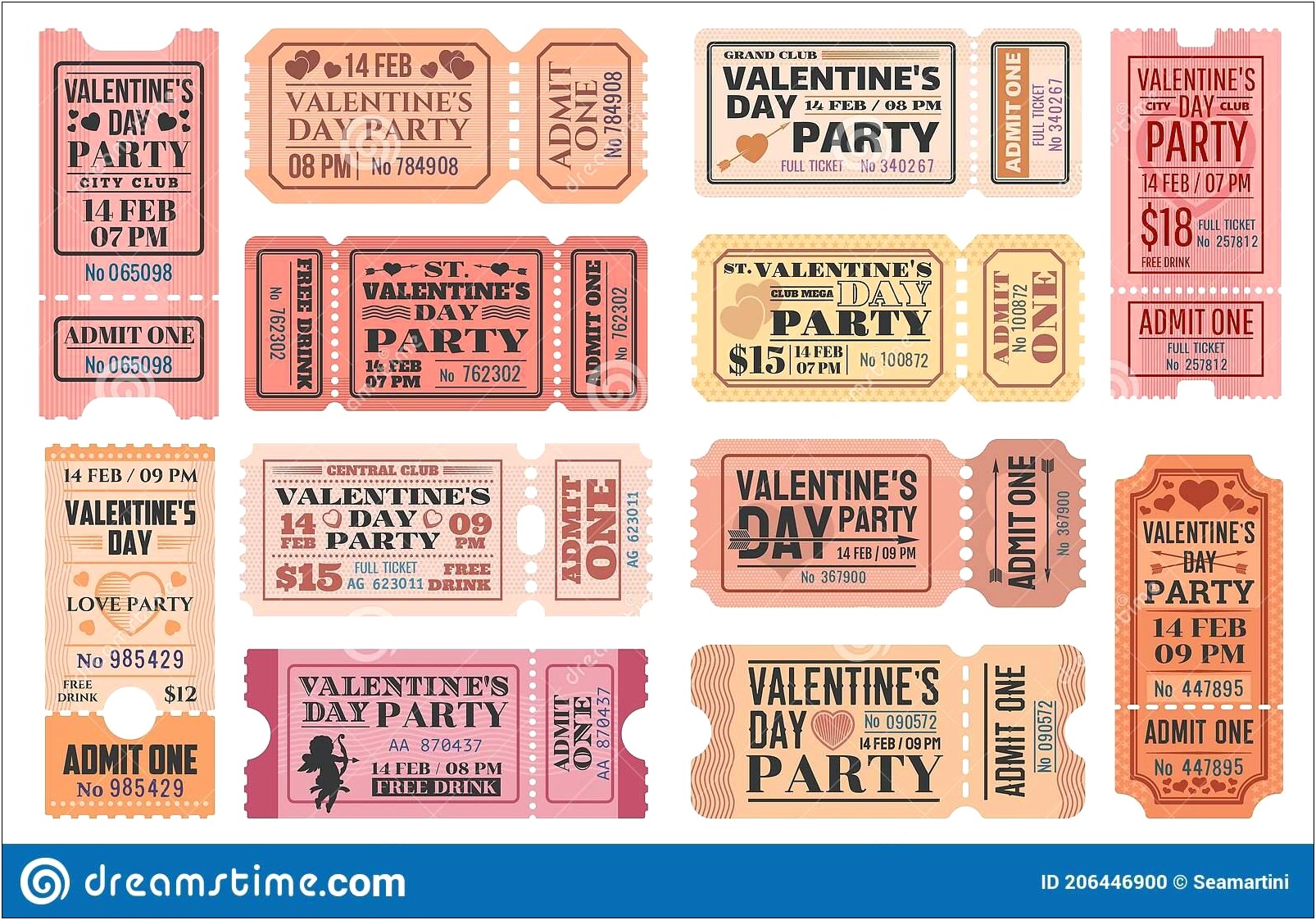 Valentine's Day Dinner Ticket Template Free