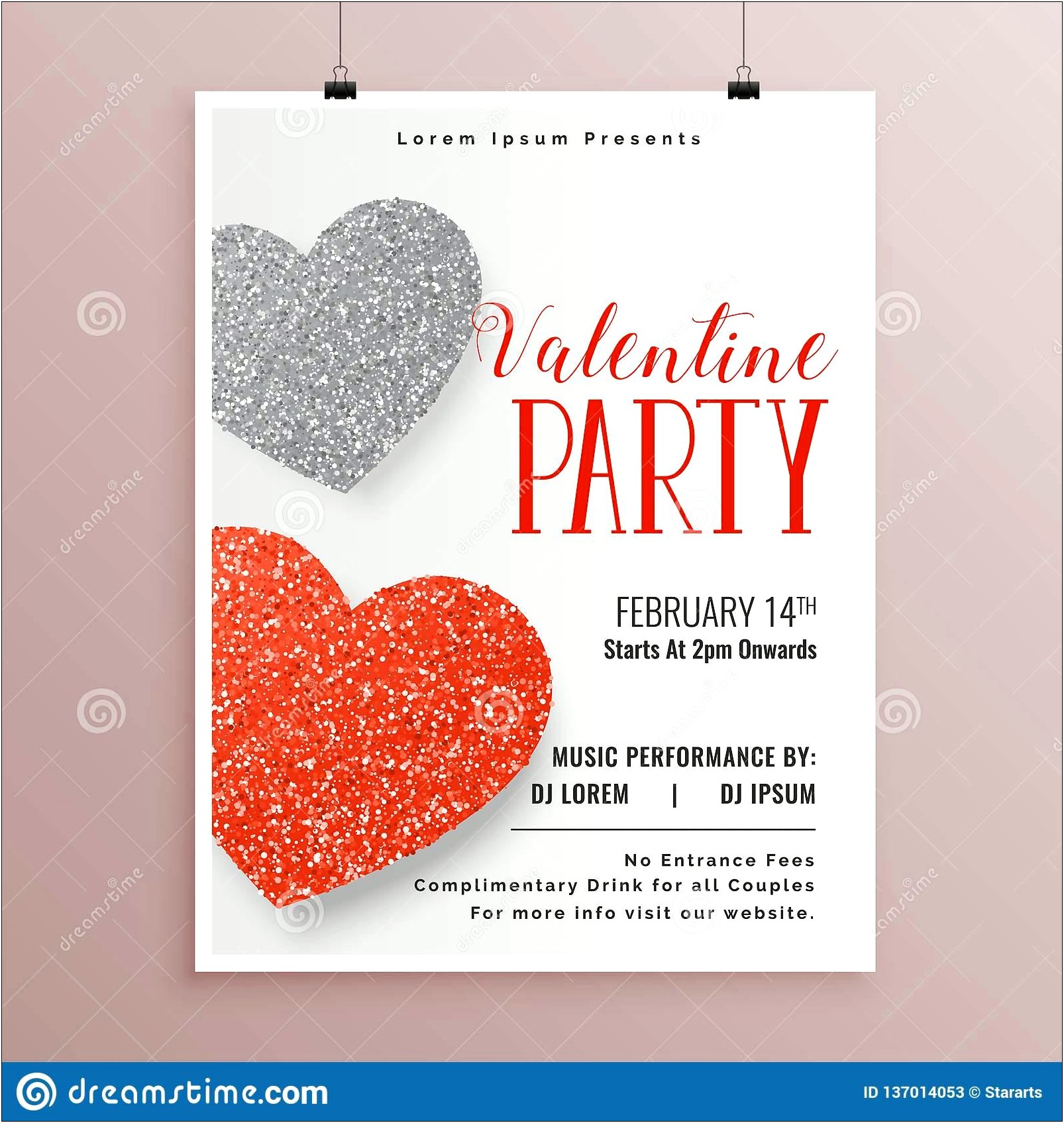 Valentine's Day Party Flyer Template Free