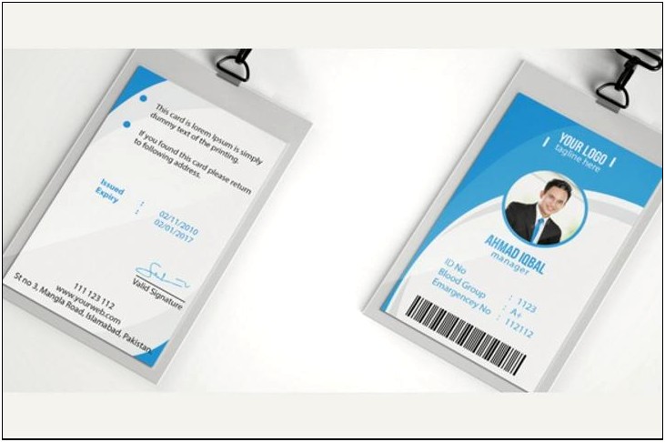 Vertical Id Card Template Free Download Word