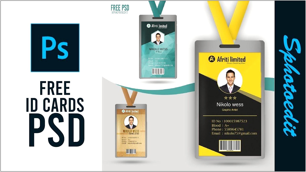 Vertical Id Card Template Psd File Free Download