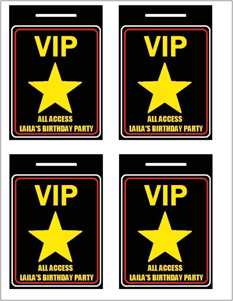 Vip All Access Pass Template Free