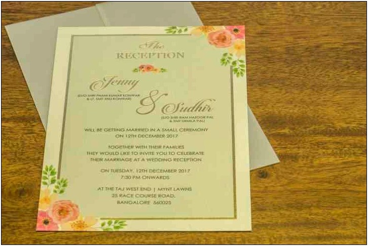 Wedding Invitation Letter Format In English