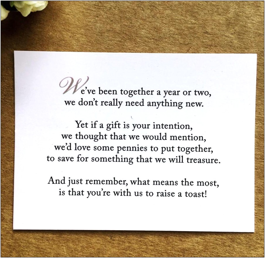 Wedding Invitation Poems For Money For Honeymoon