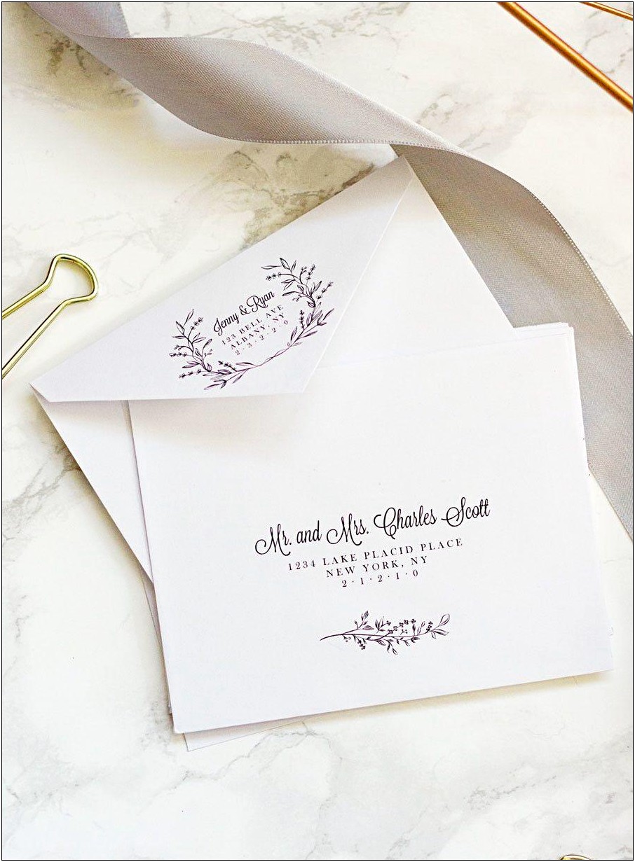 Wedding Invitation Print Address On Envelope