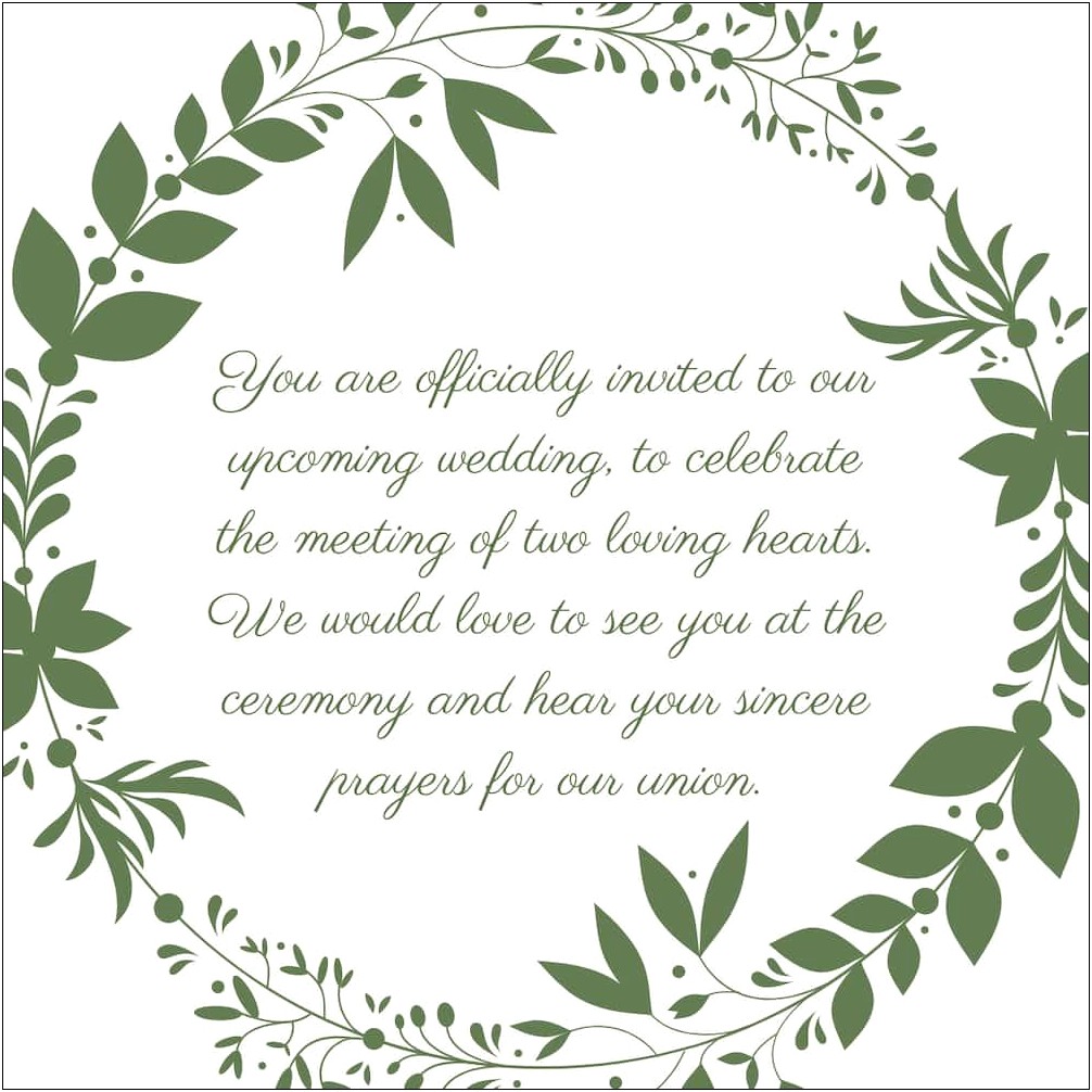 Wedding Invitation To Colleagues Through Email Sample