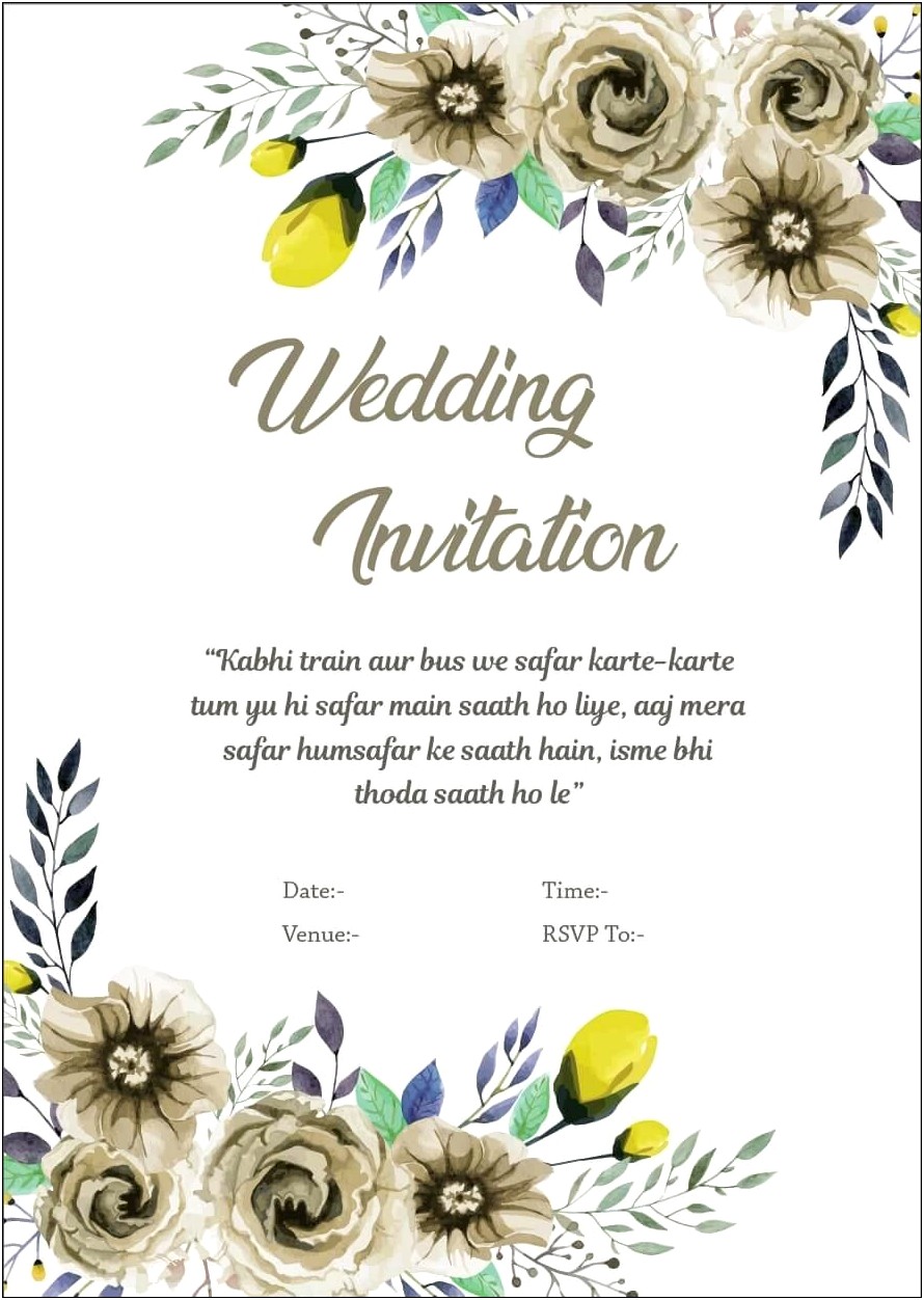 Wedding Invitation Whatsapp Message In English