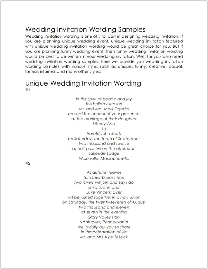 Wedding Invitation Wording For Facebook Event