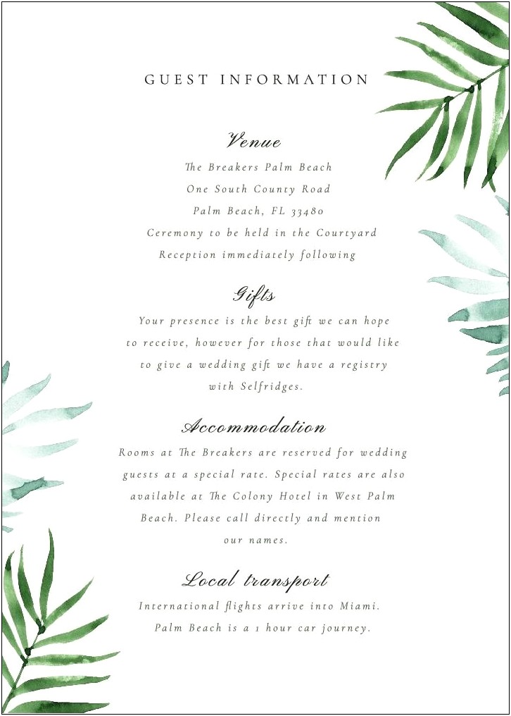 Wedding Invitations In West Palm Beach Fl