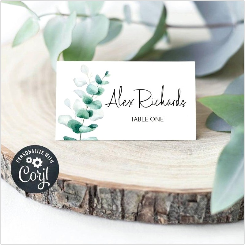 Wedding Name Place Cards Template Free