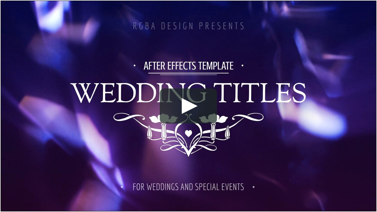 Wedding Opener After Effects Template Free