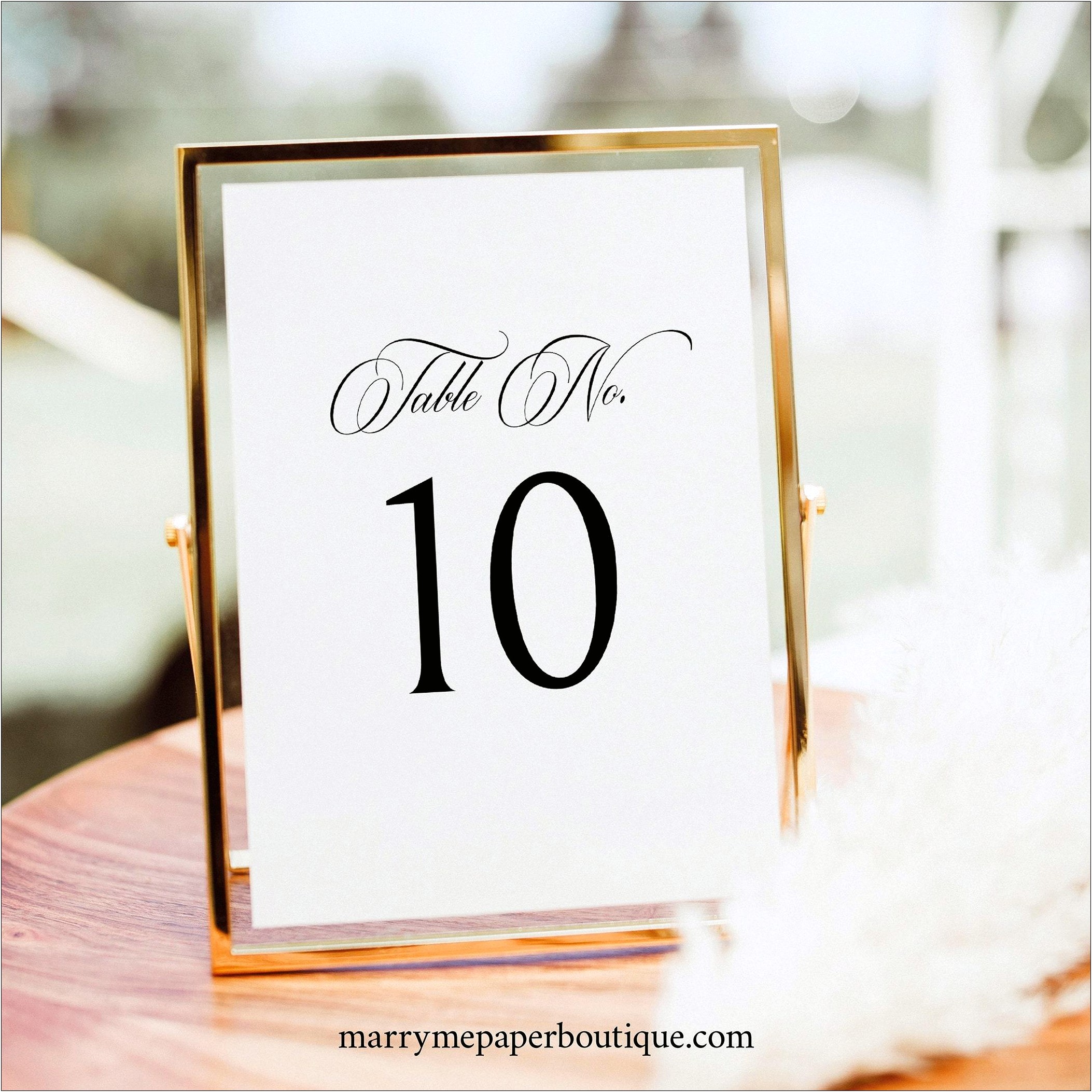 Wedding Table Numbers Template Free Download